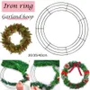 Weihnachtsdekorationen 2021 Jahr Runde Metall Eisen Kranz Ring Rahmen DIY Hochzeit Weihnachten Party Tür Dekor J2Y226f