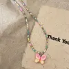 Catene Y2K Collana con pendente a farfalla Donne Boho Perline Strand Choker Dichiarazione di moda Gioielli con ciondoli Vacanza al mare Regalo E999