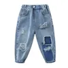 Jeans Niños Pantalones para niños Primavera y otoño 2023 Baby Hole Ropa informal para niños 230905