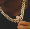 Mens 15MM Baguette Diamonds Cuban Link Chain Necklace Cubic Zirconia Jewelry Cuban Choker 16inch24inch ZZ