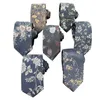 Mens Slim Ties Silk Set For Men Fashionable Classic Flower British Style Polyester Yarn-Dyed 6 Cm stort huvud Personligt trendigt slipsbröllop