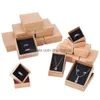 Jewelry Boxes 24Pcs Kraft Box Gift Cardboard For Ring Necklace Earring Womens Gifts Packaging With Sponge Inside Drop Delivery Packing Dhkls