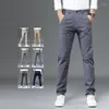 Pantaloni da uomo 98% cotone Casual da uomo tinta unita Business Fashion dritti slim fit chino grigi autunno inverno pantaloni uomo