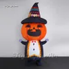 Divertente spettacolo di parata di Halloween che cammina costume da mostro di zucca gonfiabile indossabile vestito da genio di zucca gonfiabile per eventi di festa