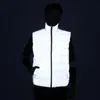 Heren Vesten Herfst winter warm reflecterend vest mannen mouwloos jasje nacht licht reflecteren katoen gewatteerd vest colete masculino 230905