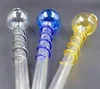 wholesale 12cm s shape Pyrex glass pipes Curved Glass Oil Burners Pipes with Different Colored Balancer Water Pipe smoking pipe