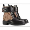 Dames Laarzen Designer Hoge Hakken Enkellaars Echte schoenen Mode Winter Herfst Martin Cowboy Leer gewatteerd Veterschoen Winterschoen Rubberen profielzool KIUYT00006