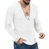 Männer Pullover Baumwolle Top Bottoming Shirt Trendy Frühling Und Herbst Tiefer V-ausschnitt Einfarbig Gestrickt Lange Ärmeln