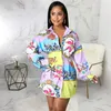 Chemises pour femmes Robes Vêtements de mode Affaires Style de déplacement Designer Starfish Imprimer Taille haute Chemise décontractée pour femme D221J