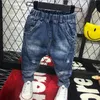 Jeans boy trousers children's jeans retro blue solid color kids denim spring casual pants suitable for 27years 230905