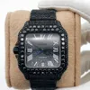MQKV Hip Hop Diamond Watch Round Cut All Diake Dostosuj naturalny ręcznie robiony diamentowy zegarek od producenta