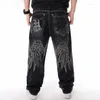 Jeans pour hommes 2023 Automne Homme Lâche Baggy Hiphop Skateboard Denim Pantalon Street Dance Hip Hop Rap Mâle Pantalon Noir Taille Chinoise 30-46