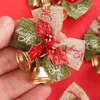 Dekoratif Figürinler 5pcs Noel Ağacı Mini Yay Çanları Kolye Did Düğün Doğum Günü Partisi Dekor Aksesuarları El Yapımı Bowknots Xmas