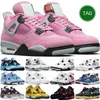 4 4S Chaussures de basket-ball Militaire Black Cat University Blue Pink Sail Pure Money Lightning Blanc Oreo Rouge Thunder Bred Ciment Vert Hommes Femmes Sports Entraîneur Baskets