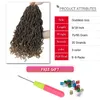 Cabelo Humano Bulks Ombre Curly Sintético Crochet Cabelo Trança Extensões de Cabelo Deusa Faux Locs 8 polegadas e 18 polegadas Soft Dreads Dreadlocks Cabelo 230906