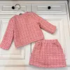 baby clothes designer Girls Dress suits fashion kids autumn sets Size 110-160 CM 2pcs Knitted design cardigan and skirt Sep01