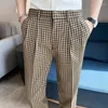Garnitury męskie 2023 jesień zimowe męskie spodnie British Slim Fit Dress Men Plus Size Pantalon Carreaux Homme Casual Formal