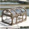 Andra festliga festförsörjningar Vintage Lastic Transparent Pirate Treasure Box Crystal GEM Jewelry Storage Organizer Chest Boxs For J DHPFW