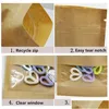 Packing Bags Wholesale 100Pcs Lot 7X9Cm 9X13Cm 13X18Cm Brown White Kraft Paper Bag Smell Proof Sample Pouch For Dried Fruit Tea Drop Otftf