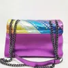 kurt geiger shoulder bag women colorful leather stitching handbag chain crossbody metal eagle head UK luxury wallet designer purse fallow