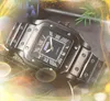 Square Round Men's Automatic Mechanical Watch All rostfritt stål Case Clock Quartz Battery Super Luminous Sapphire Watertproof Wristwatch Montre de Luxe Gifts