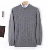 Męskie swetry okrągłe szyi Diamentowy pszenica Pullover jesień/zima kaszmirowa solidna sweter zachodnia bluzka
