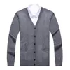 Suéter masculino moda marca suéter para homens cardigan casaco v pescoço slim fit jumpers malhas inverno estilo coreano roupas casuais 230906