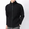 Men's Jackets Homme Plisse High Collar Sports Casual Jacket Coat Street Loose Double-headed Zipper Pleated Tops