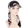 Basker retro fyrkantig halsduk hatt boho blommig knut knut bakbuller baseball mössa huvudduk kvinnor män turban bandana paisley solbestånd hattar