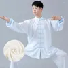 Ubrania etniczne unisex tai chi mundury tradycyjne chińskie styl orientalne Wushu Kostiumy lniane bawełniane skrzydło.