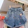 Shorts femininos brilhantes strass retalhos personalidade gradiente cor denim feminino cintura alta perna larga jeans 2023 verão