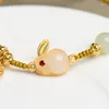 Charm Armbanden Ruifan Vergulde Witte Handgemaakte Gele Touw Ketting Gevlochten Geweven Armband Voor Vrouwen Vrouwelijke Mode-sieraden YBR802