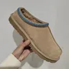 Femmes Skid Tazz Designer Chaussons De Graines De Moutarde Pantoufles Diapositives En Fourrure Classique Ultra Mini Plateforme Botte Tasman Slip-On Les Petites Daim Mélange De Laine Confort Hiver