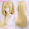 Cosplay peruks anime death anmärkning cosplay misamisa peruker misa aman gyllene blond dubbel hästsvans hår kvinnor halloween props peruk 230906