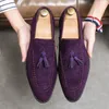 Scarpe eleganti Arrivo Uomo britannico Blu Viola Nappa Stile Oxford Mocassini Matrimonio Prom Homecoming Party Calzature Zapatos Hombre 230905