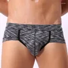 Boxers Sexy pour hommes, Lingerie taille basse, imprimé, extensible, respirant, Bikini, poche convexe en U, pantalon en coton doux, culotte masculine