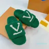 With Box 2023 Women plush slippers fluffy cashmere slippers shoes warm indoor flip flops fashion anti slip Flat com