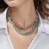 Hänge halsband zmzy turkos natursten kvinnor chokers halsband mode kedja krage trendiga enkla smycken femme homme bijoux