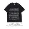 T-shirts pour hommes Été Coton Lettre Impression T-shirt à manches courtes Américain Demi-manche Lâche Causal High Street Couple Cinq-Quarts Manches