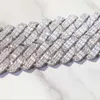 Высококачественные ювелирные изделия в стиле хип-хоп, 20 мм, багет Vvs, муассанит, бриллиантовая цепочка, стерлинговое серебро 925 пробы, кубинская цепочка со звеньями