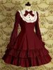 Thema Kostüm Lolita Kleid Damen Baumwolle Langarm Vintage mit Rüschen süß A412