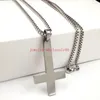 Chaînes Or / Noir Acier inoxydable Mode Plaine Croix Pendentif Hommes Femmes Charme Boîte Chaîne Collier 2.4mm 24 ''