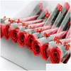 Flores decorativas grinaldas artificial rosa flor dia dos namorados presente rosas sabão presentes de casamento professores mães entrega gota casa otoz5