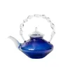 Water Bottles Blue Glass Teapot Teacup Tea Filter Mesh Glass Coffee Pot Heat-resistant Glass Pot Household Kitchen Kettle Exquisite Gift 230905