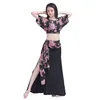 Stage Wear Belly Dance Skirt Practice Clothes Long Suit Luxury Modern Printing Performance Carnaval Costumes Sexy Woman 2023