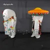 Funny White Halloween Parade Performance Walking Inflatable Ghost Band Costume Wearable Blow Up Ghost Guitar Suit For Carnival Show