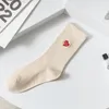 Chaussettes pour femmes et hommes dans le Tube Ins Tide automne hiver amour broderie Net rouge coton rayé sport Couple bas