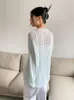 Women's Knits Light Blue V-Neck Long Sleeve Button Up Knitwear Sweater Coat Women Y2k Clothing Fall Autumn Knit Top Knitted Outfit Cardigan