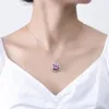 Halsband 10 – großer, runder, vollfarbiger Schatz-Anhänger mit rosa Turmalin-Diamanten, weiblich