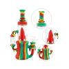 Spaceship Pot Silicone Smoking Hookah Water Stained Glass Bong Cross-Border Wholesale